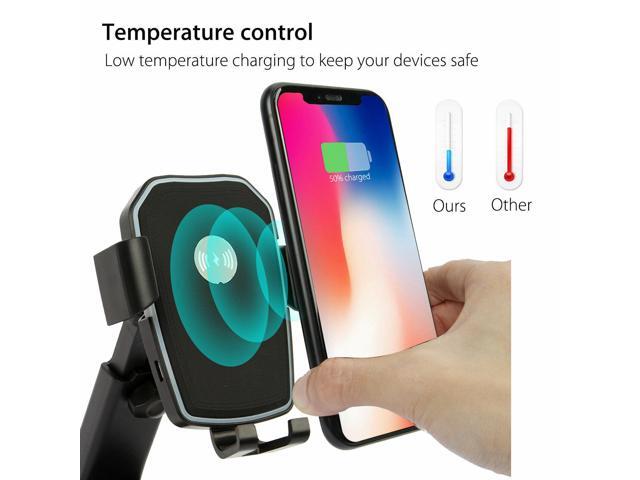 Qi Wireless Fast Charging Car Charger Mount Holder Stand 2 in 1 For Cell Phone