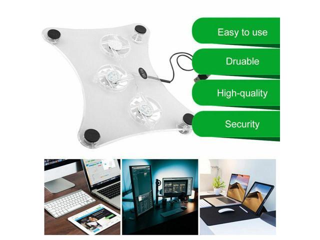 3 Fans USB Cooler Cooling Pad Stand LED Light Radiator For Laptop PC Notebook