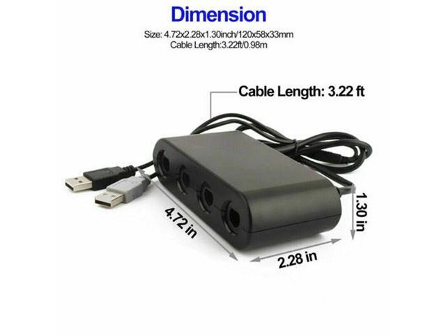 GameCube Controller Adapter 4 Port For Nintendo Switch Wii U & PC USB NEW TURBO