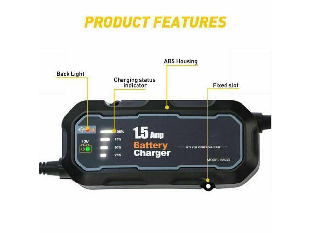 1500mAh Automatic Smart Battery Charger 12V Portable Car Auto Trickle Maintainer