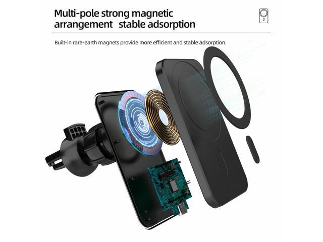 Magnetic Wireless Charger Car Mount Holder For iPhone 12 13 14 Pro Max MagSafe