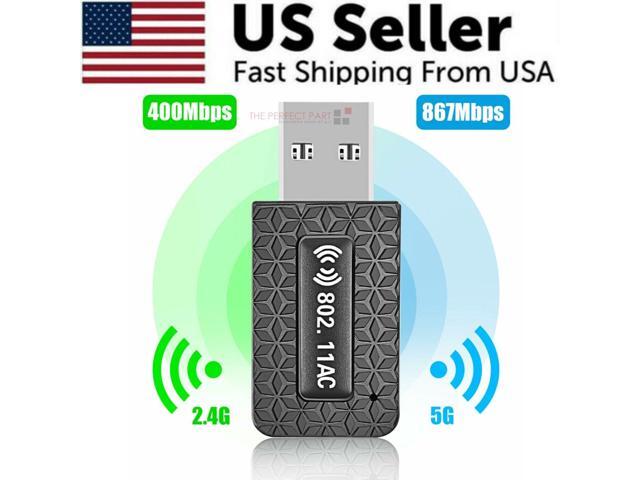 1300Mbps USB3.0 Wireless WiFi Adapter Dongle Dual Band 5G/2.4G Desktop Laptop PC