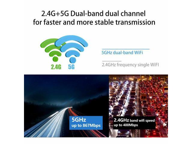 1300Mbps USB3.0 Wireless WiFi Adapter Dongle Dual Band 5G/2.4G Desktop Laptop PC