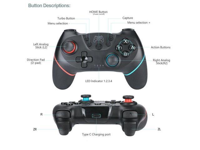 Wireless Pro Controller Gamepad For Nintendo Switch Joypad Joystick Remote USA