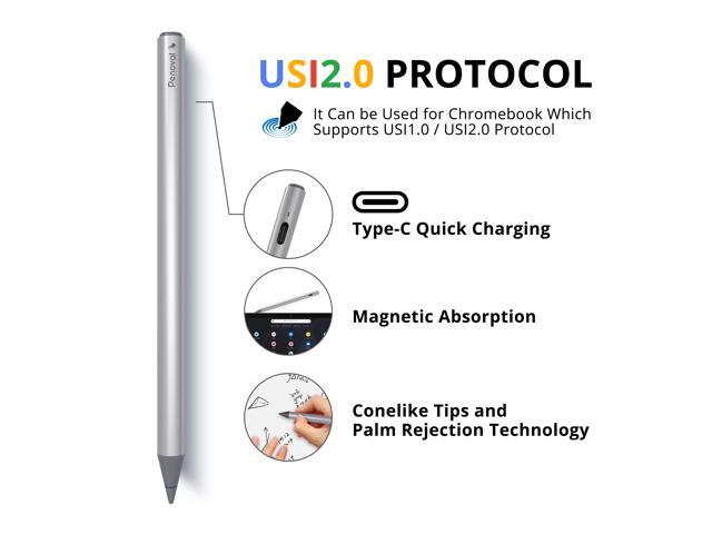 Penoval USI2.0 Stylus Pen for Chromebook, 4096 Levels Pressure for Lenovo chromebook Duet, ASUS chromebook C436, HP chromebook X360 12b, HP...