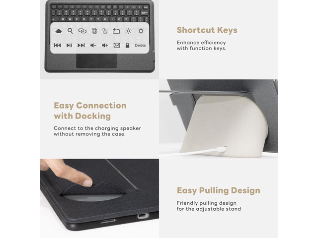 eiP Magnetix Keyboard Case for Google Pixel Tablet 11 inch (2023), Adjustable Viewing Angle, Detachable, Easy Carry-on, Protective Cover Compatible...