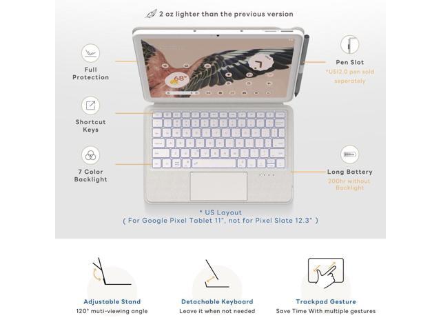eiP Magnetix Keyboard Case for Google Pixel Tablet 11 inch (2023), Adjustable Viewing Angle, Detachable, Easy Carry-on, Protective Cover Compatible...