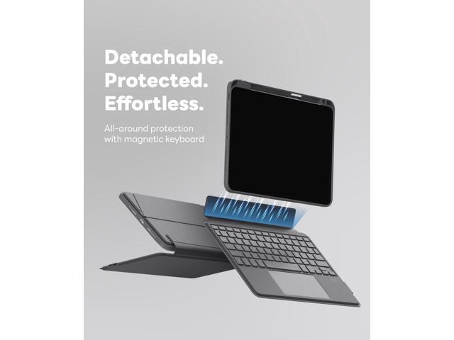 EIP Bluetooth Keyboard Case for iPad Air 13 inch (M3 2025/M2 2024), 13' Magnetic Detachable Case with Trackpad, 7-Color Backlit Keys, Stylus...