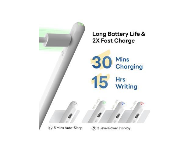 eiP Pencil 2 for iPad 2025-2018, Magnetic Stylus with 0.1mm Precise 2X Durable Tips, for iPad A16/11-6th Gen, iPad Pro 12.9/11/13' M4, iPad Air...