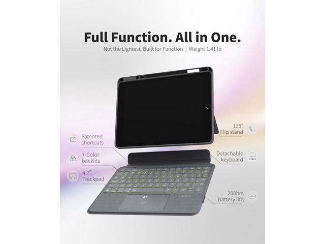 EIP Bluetooth Keyboard Case for iPad 10.2 inch (7th/8th/9th Gen) & iPad Air 10.5 inch (3rd Gen), 10.2 'Magnetic Detachable Cover with Trackpad,...
