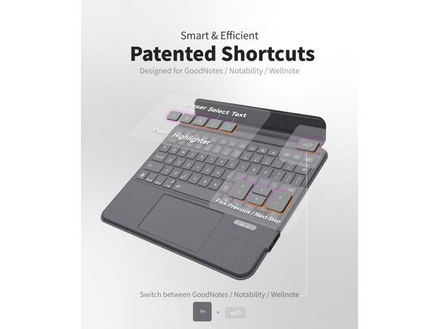 EIP Bluetooth Keyboard Case for iPad 10.2 inch (7th/8th/9th Gen) & iPad Air 10.5 inch (3rd Gen), 10.2 'Magnetic Detachable Cover with Trackpad,...