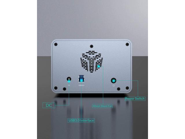 Dual Bay Hard Drive Enclosure,Yottamaster Aluminum USB3.0 2 Bay HDD Enclosure for 2.5'/3.5' SATA HDD/SSD Support 2 x 16 TB, 40mm Silent Fan, SATA...