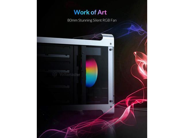 Yottamaster 4 Bay Hard Drive Enclosure,Aluminum Alloy 2.5'& 3.5' SATA HDD/SSD External HDD SSD Storage Enclosure with 80mm RGB Silent Fan,Supports...