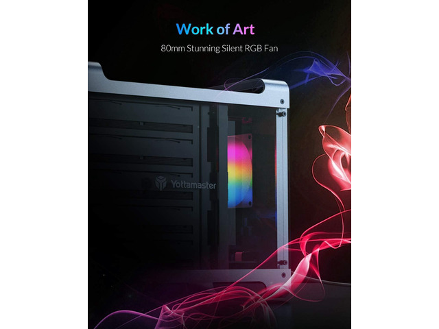 Yottamaster 5 Bay RAID External Hard Drive Enclosure 2.5'&3.5' SATA HDD/SSD Enclosure with 80mm RGB Silent Fan,Supports 90TB Max and RAID...