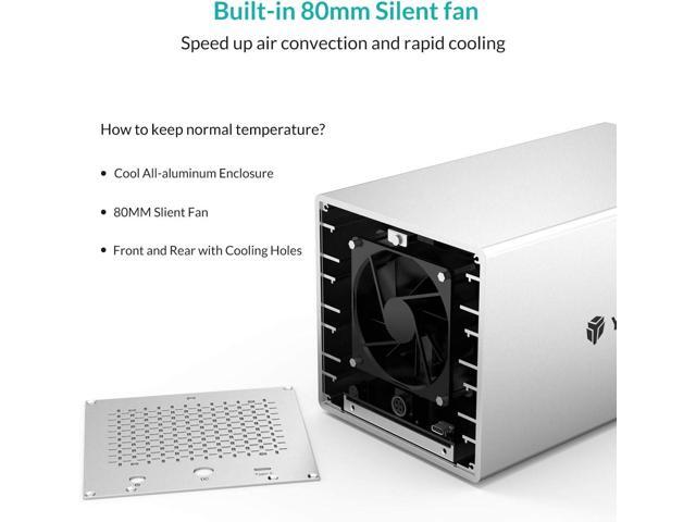 Yottamaster 4 Bay Hard Drive Enclosure, Aluminum Alloy 4 Bay 2.5/3.5 Inch Type C External Hard Drive Enclosure USB3.1 Gen1,Mac Style Designed for...