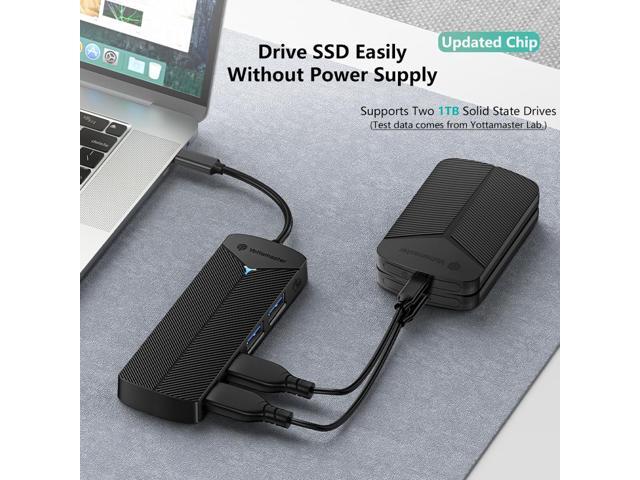Yottamaster 4 Ports USB 3.0 Splitter USB-A HUB Adapter Expansion Dock Power Adapter Card Reader For PC/Phone/Laptop USB