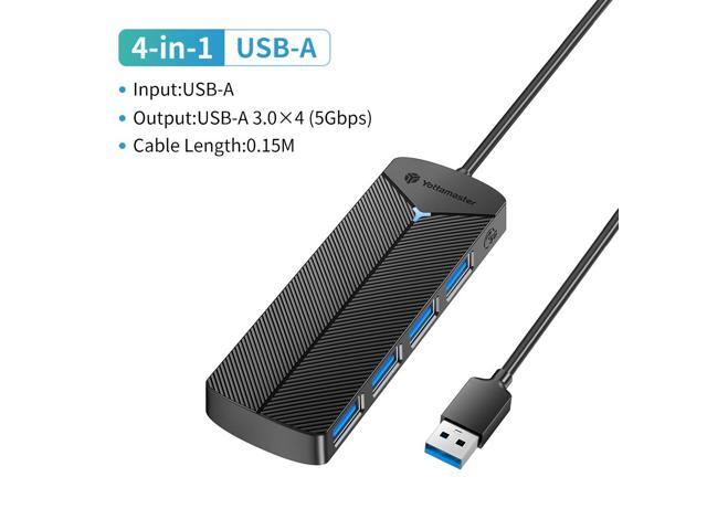 Yottamaster 4 Ports USB 3.0 Splitter USB-A HUB Adapter Expansion Dock Power Adapter Card Reader For PC/Phone/Laptop USB