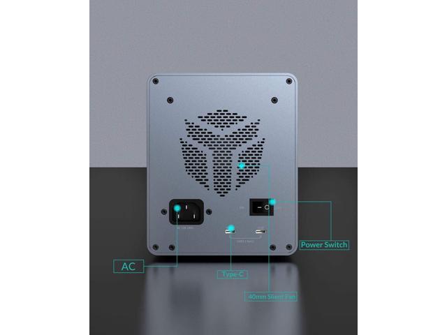 Yottamaster 10Gbps 4 Bay Type-C Hard Drive Enclosure Daisy Chain, External HDD Enclosure Support 2.5' &3.5' SATA HDD/SSD up to 4X18TB, Daisy Chain...