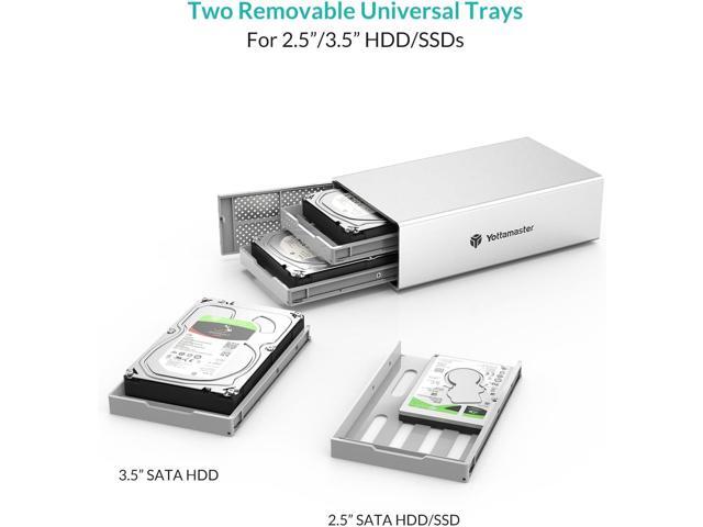 Yottamaster 2 Bay Hard Drive Enclosure for 3.5/2.5 Inch SATA HDD/SSD USB 3.0 to SATA III, Up to 32TB with Bulit-in Fan and UASP 12V Power Adapter...