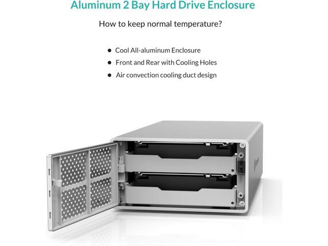 Yottamaster 2 Bay Hard Drive Enclosure for 3.5/2.5 Inch SATA HDD/SSD USB 3.0 to SATA III, Up to 32TB with Bulit-in Fan and UASP 12V Power Adapter...