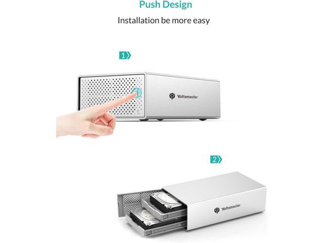 Yottamaster 2 Bay Hard Drive Enclosure for 3.5/2.5 Inch SATA HDD/SSD USB 3.0 to SATA III, Up to 32TB with Bulit-in Fan and UASP 12V Power Adapter...