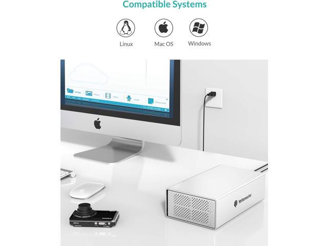Yottamaster 2 Bay RAID Hard Drive Enclosure, 6Gbps USB 3.0 to SATA III RAID Enclosure for 3.5/2.5 Inch SATA HDD/SSD, Support 32TB, RAID 1/JBOD/PM...