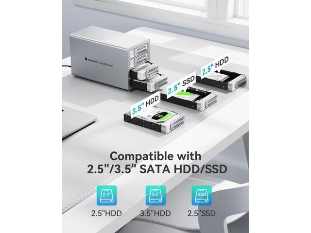 Yottamaster VN400C3 4 Bay Hard Drive Enclosure, 10Gbps Daisy-Chain 4 Bay DAS, Aluminum USB C DAS Enclosure Support 88TB (4x22TB), Max Up to 264TB...