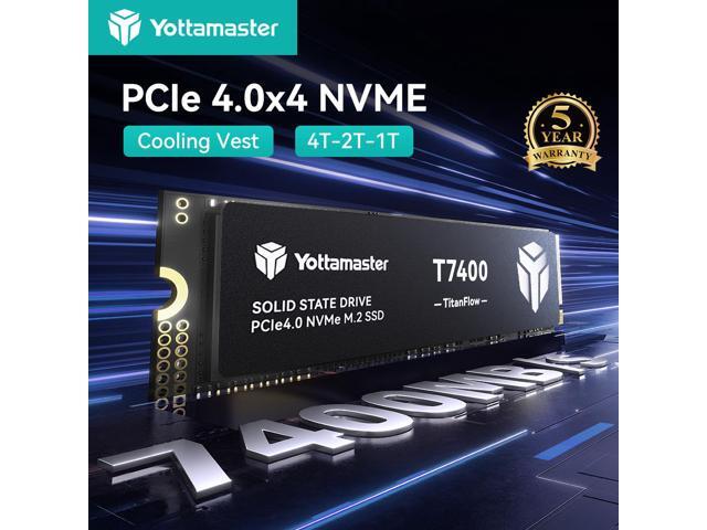Yottamaster E-sports grade 2TB SSD, M.2 PCIe Gen4x4 NVME SSD, Up to 7450/6500MB/s Read/Write, 2TB M.2 NVMe Internal Solid State Drive with 3D TLC...