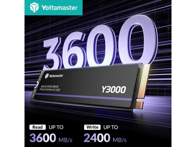 Yottamaster 2TB Gaming-grade M.2 SSD with M.2 PCIe 3.0 NVMe Interface, 3D NAND Flash Memory Chips, HMB (Host Memory Buffer) Technology and...