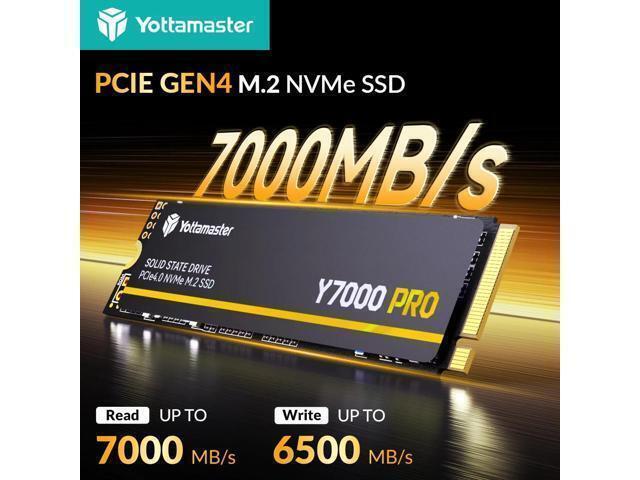 Yottamaster 512G Gaming-grade SSD M.2 2280, featuring M.2 PCIe 4.0 NVMe interface with Xtacking 3.0 architecture TLC flash memory chips, HMB...