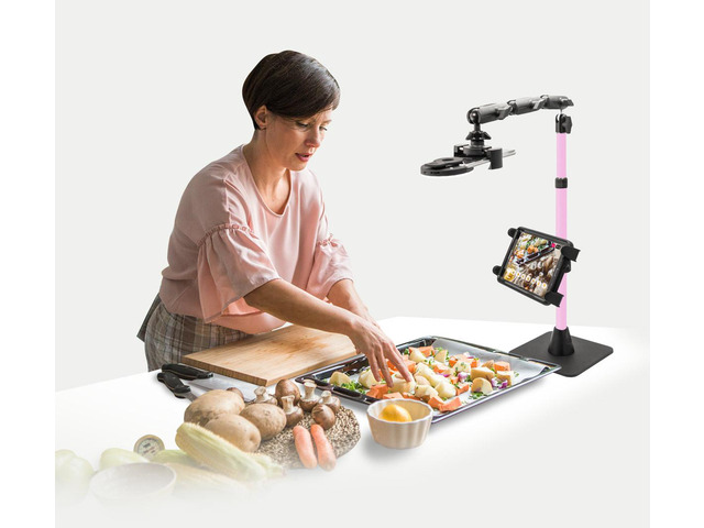 Arkon Mounts RCBTABLEPK - Dual Phone and Tablet Weighted Base Mount Stand (Remarkable Creators 3-in-1) - Pink