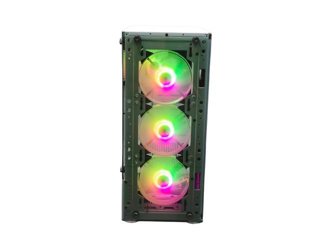 Axiom Gaming Nova Series C013 ATX Mid-Tower PC Gaming Case Built-in RGB Lighting Tempered Glass Front & Side Panels 4 x 120mm RGB Fans...