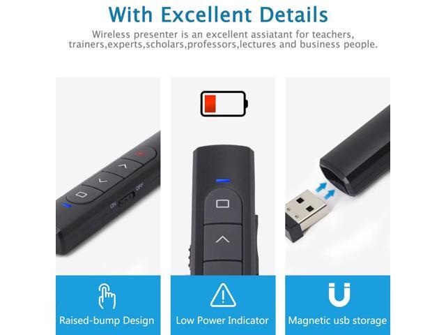 ZIQIAN Presentation Clicker with Red Pointer for Cats, 328FT USB Presentation Remote Control, Volume Control Hyperlink Wireless Presenter Remote,...