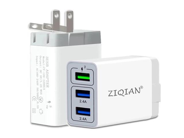 ZIQIAN Fast Charger Block, 30W Durable QC 3.0 Power Adapter, Multiport USB Wall Fast Charger Block, for MacBook/iPhone/iPad/Android/Galaxy and...