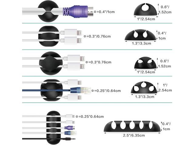 Updated 252 PCS Cable Management Kit 4 Wire Organizer Sleeve,11 Cable Holder,25Cord Clips 10+2 Roll Cable Organizer Straps and 200 Fastening Cable...