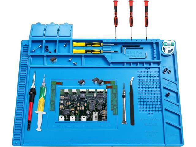 Adiven Premium Heat Resistant Solder Pad, Large Anti-static Magnetic Silicone Pad, Repair Pad With Scale, for Cell Phone, Computer and Other...