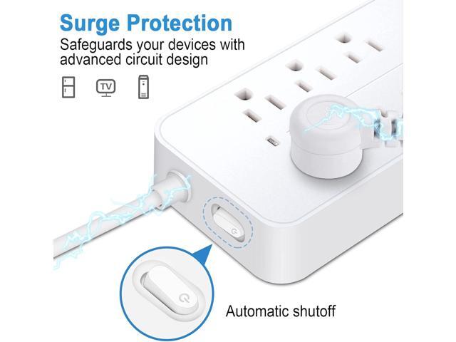 Power Strip Surge Protector,8 Outlets & 3 USB Ports & 1 USB-C Port, 1700 Joules Wall Mount Desk Power Strip, 4 Ft Power Cord Angled Flat Plug,...