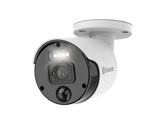 Swann PIR Bullet Security Camera & Spotlight, 4K Upscale Surveillance Cam w/Color Night Vision, Indoor/Outdoor, Heat & Motion Sensing, 1-Way Audio,...