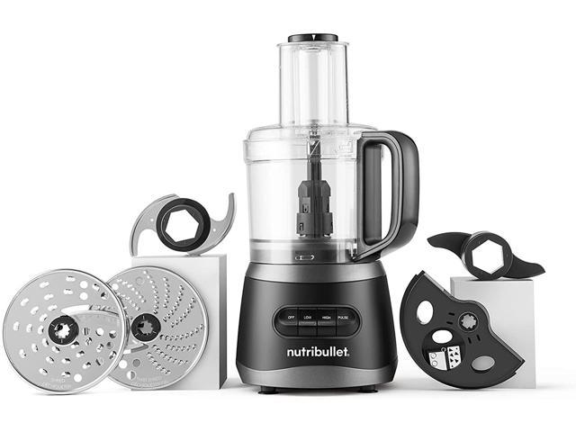 nutribullet NBP50100 Food Processor 450-Watts with 7-Cup Capacity and Stainless Steel Slice, Shred, Chop and Dough Attachments, Black photo