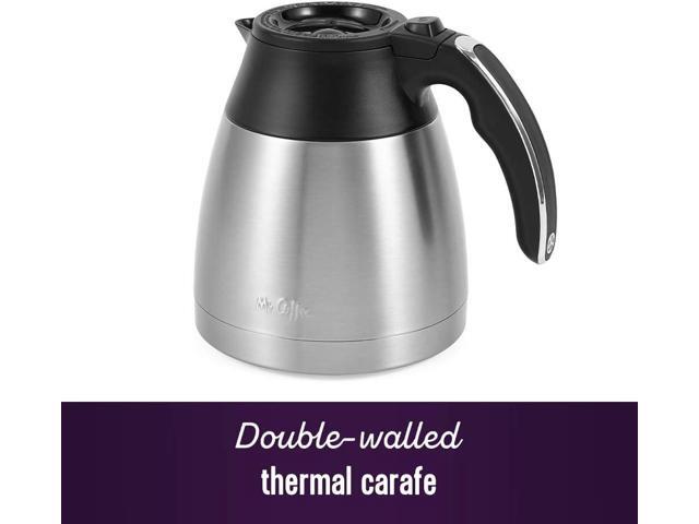 Mr. Coffee 10-Cup Programmable Coffee Maker, Insulated Thermal Carafe, Brew Strength Selection, Brew Now or Later, Stainless Steel