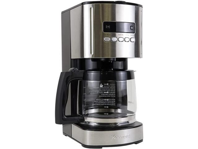 Kenmore Aroma Control Programmable 12-cup Coffee Maker, Stainless Steel / Black with Glass Carafe, LCD Display, Reusable Cone Filter, and Charcoal. photo