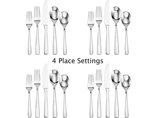 Mikasa, Delano Flatware Service for 4, 20 Piece Set, 18/0 Stainless Steel Silverware Set