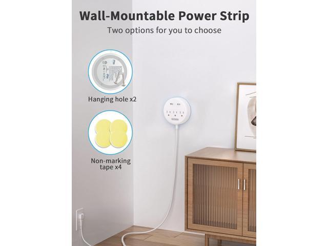 NTONPOWER 2 Prong Power Strip, 9.8ft Extension Cord with Polarized Plug, 3 Prong to 2 Prong Outlet Adapter, 3 Outlets 2 USB Charging Ports, Wall...