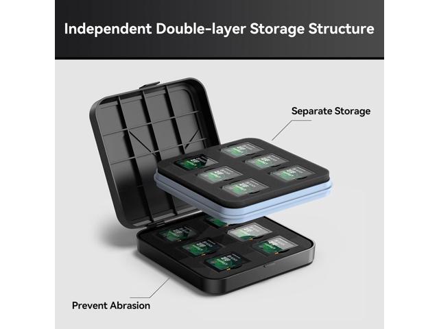 SD Card Holder Case, Yottamaster 15 Slots Memory Card Case Holder Waterproof for 3 SSDs 6 SD Cards and 6 TF Cards Protective Case with Index Labels...