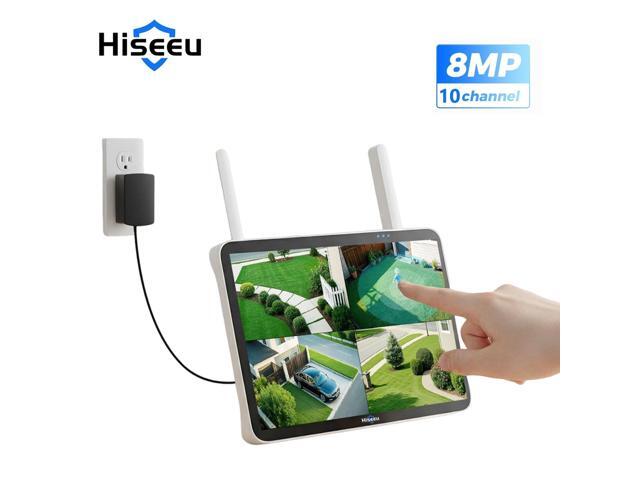 Hiseeu 10 Channels 10'' Touch Monitor NVR Wireless WiFi NVR, Support up to 6TB HDD(2.5'), Easy Remote View, Only Work with Hiseeu Wireless WiFi Camera