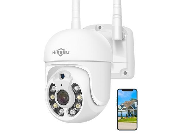 Hiseeu Pan/Tilt/Zoom Security Camera, WHD203,3MP Outdoor Wireless Surveillance Camera, Floodlights Full Color Night Vision, Two Way Audio, IP66.
