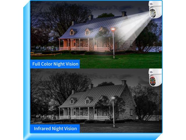 Hiseeu 2K 360° Pan/Tilt/Digital Zoom WiFi Security Camera Outdoor,Motion Tracking,Floodlights,5MP 2.4G WiFi Camera,Light Alarm,Two-Way Audio IP...