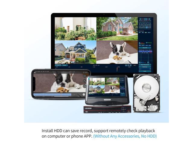 Hiseeu 10'' LCD Wireless WiFi NVR 8 Channels Network Video Recorder, 1080P/3MP/5MP Motion Detection Zones, 24/7 Record, Work with Hiseeu Eseecloud...