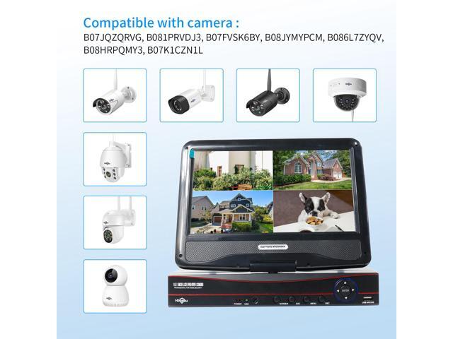 Hiseeu 10'' LCD Wireless WiFi NVR 8 Channels Network Video Recorder, 1080P/3MP/5MP Motion Detection Zones, 24/7 Record, Work with Hiseeu Eseecloud...