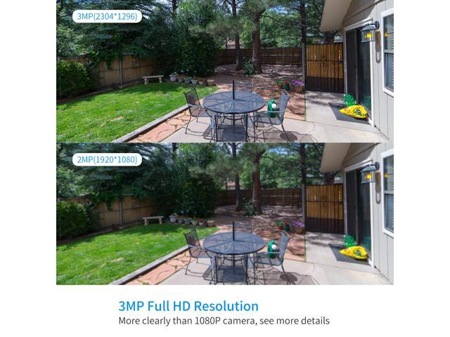 Hiseeu 3MP Outdoor Wireless Security Camera, Waterproof Outdoor Indoor 3.6mm Lens IR Cut Day & Night Vision with Power Adapter, Compatible Hiseeu...
